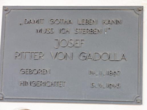 Gadolla-Gedenktafel am Schloß Friedenstein
